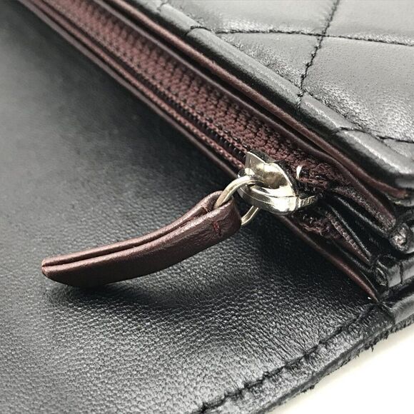 Chanel Lambskin Quilted Long Flap Wallet Black with Silver Hardware - Picture 8 of 12